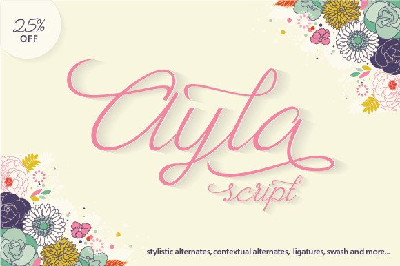 Ayla Script Font for Handmade Product Design