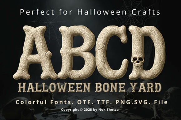 Halloween Bone Yard Font for Spooky Web Design