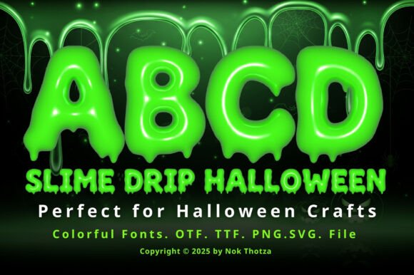 Slime Drip Halloween Font for Editorial Design