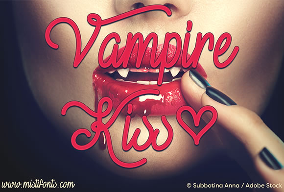 Vampire Kiss Font for Editorial Design